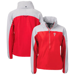 Philadelphia Phillies Cutter & Buck Women's Charter Eco Recycled Half-Zip Anorak Jacket | MLB On Sale