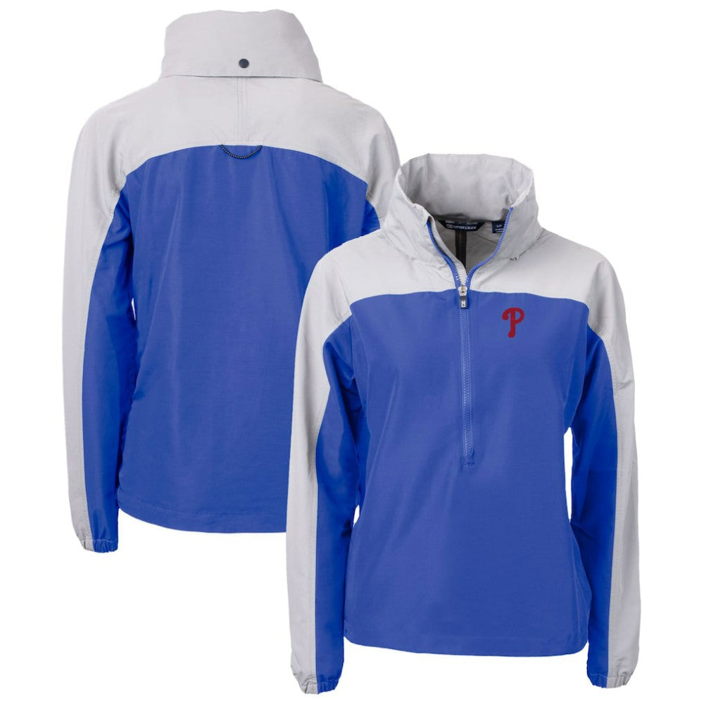 Philadelphia Phillies Cutter & Buck Women's Charter Eco Recycled Half-Zip Anorak Jacket | MLB For sale