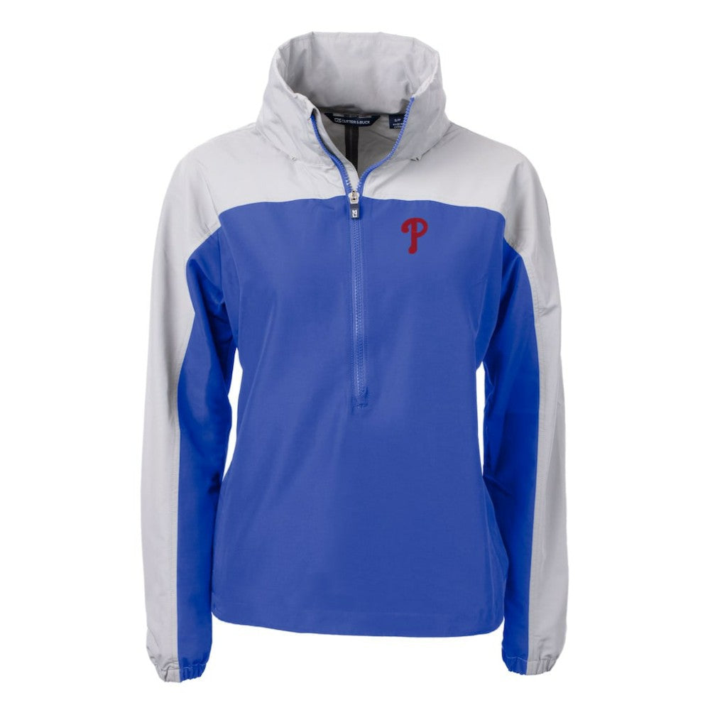Philadelphia Phillies Cutter & Buck Women's Charter Eco Recycled Half-Zip Anorak Jacket | MLB For sale