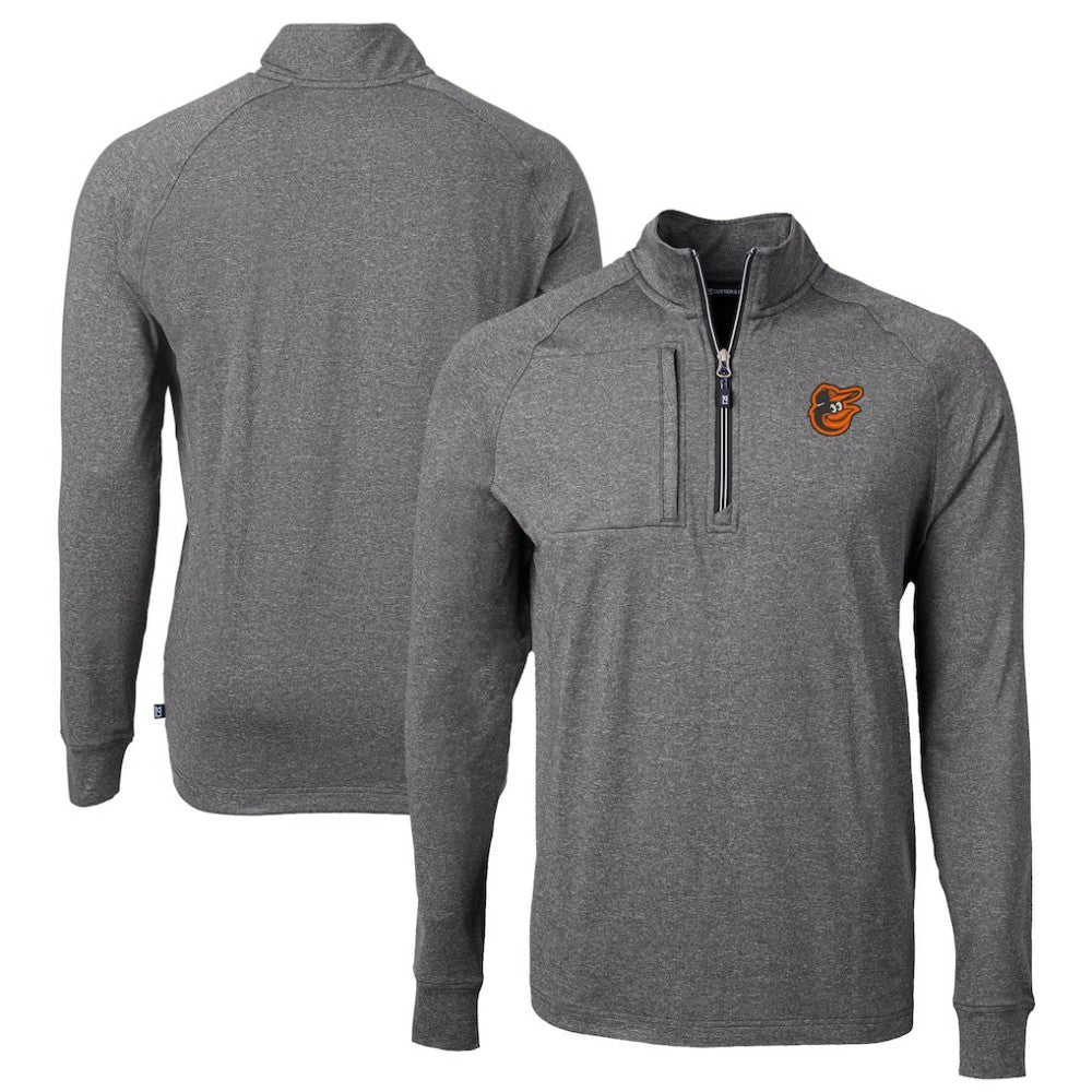 Baltimore Orioles Cutter & Buck Big & Tall Adapt Eco Knit Stretch Recycled Quarter-Zip Pullover Top | MLB On Sale