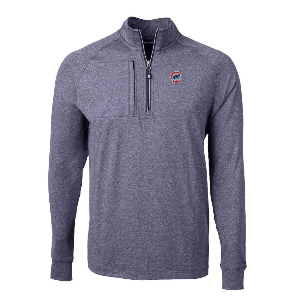 Chicago Cubs Cutter & Buck Big & Tall Adapt Eco Knit Stretch Recycled Quarter-Zip Pullover Top | MLB Online