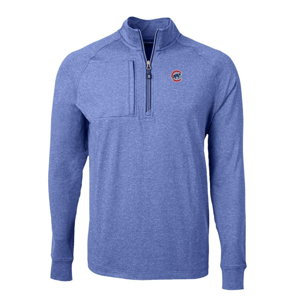 Chicago Cubs Cutter & Buck Big & Tall Adapt Eco Knit Stretch Recycled Quarter-Zip Pullover Top | MLB New