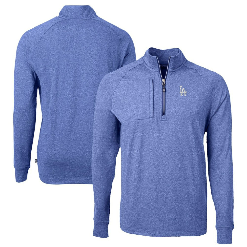 Los Angeles Dodgers Cutter & Buck Big & Tall Adapt Eco Knit Stretch Recycled Quarter-Zip Pullover Top | MLB Shop