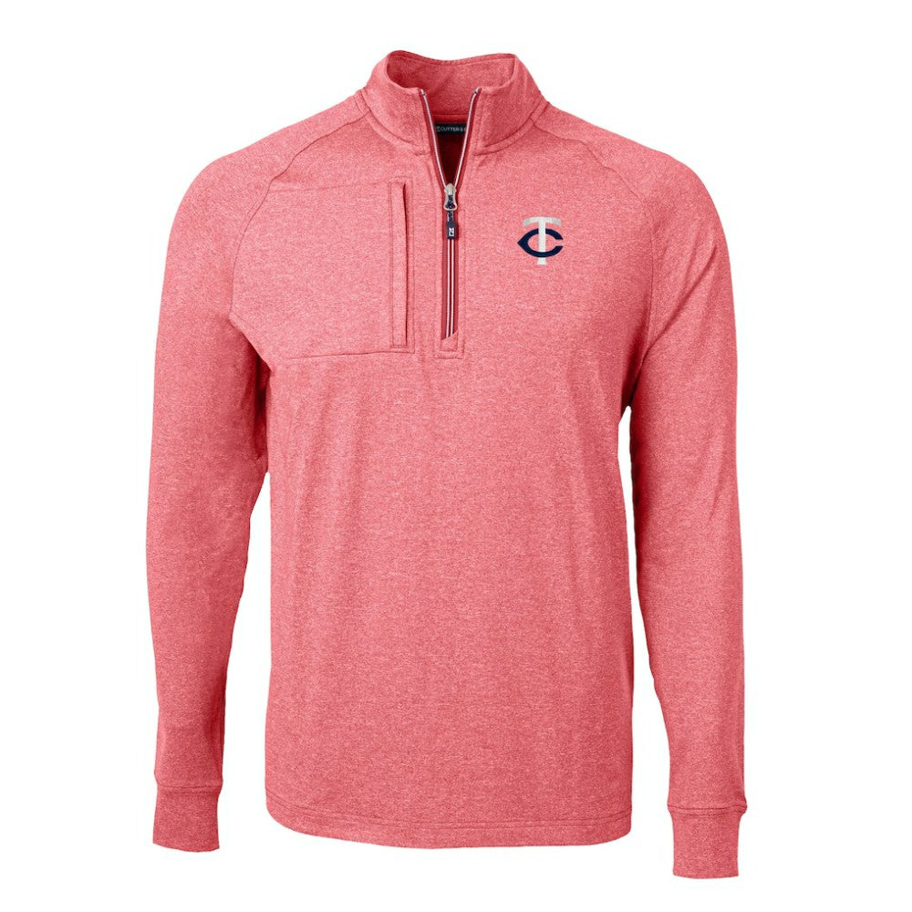 Minnesota Twins Cutter & Buck Big & Tall Adapt Eco Knit Stretch Recycled Quarter-Zip Pullover Top | MLB New