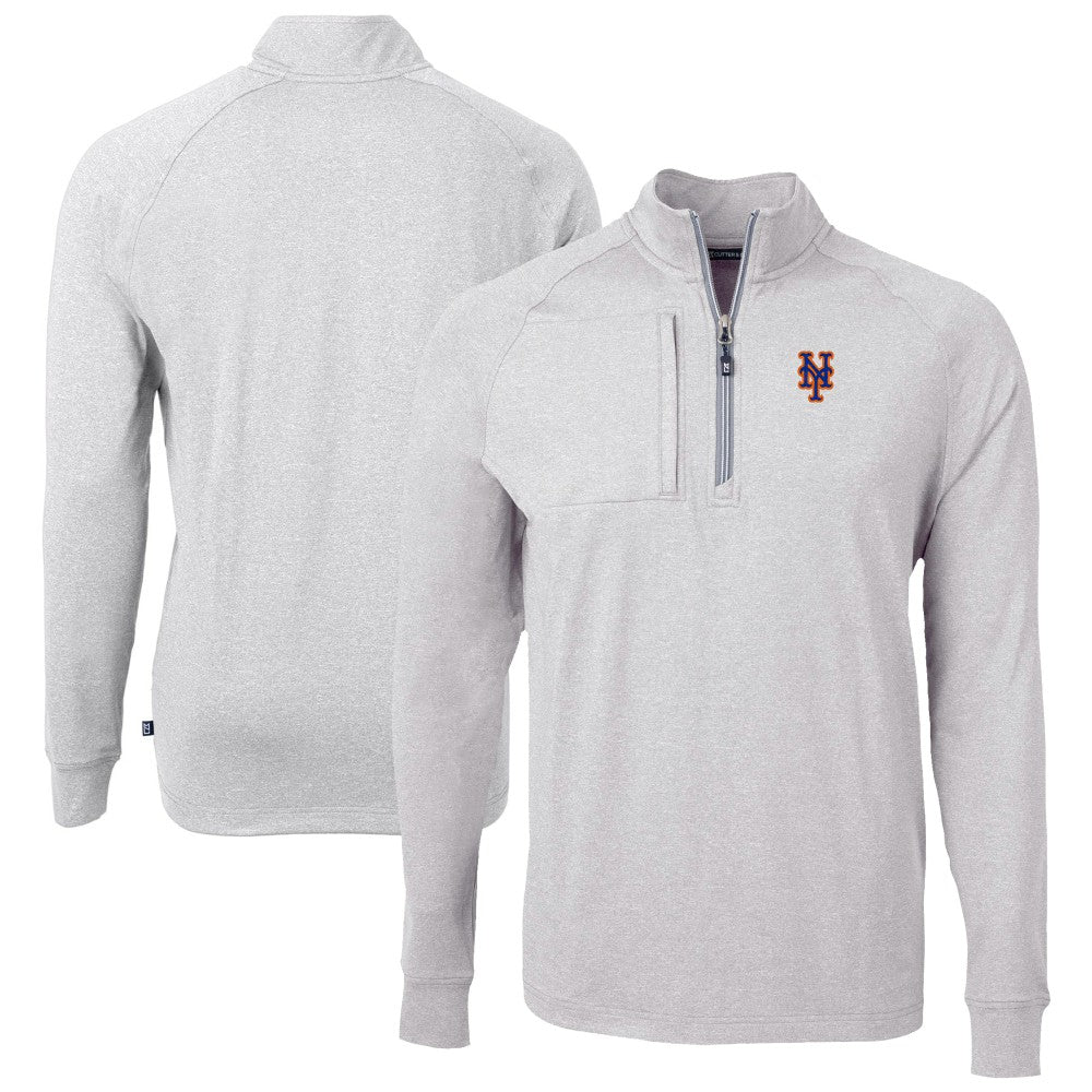 New York Mets Cutter & Buck Big & Tall Adapt Eco Knit Stretch Recycled Quarter-Zip Pullover Top | MLB Outlet