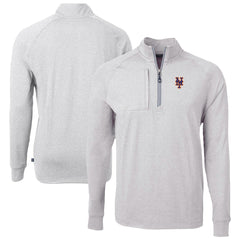 New York Mets Cutter & Buck Big & Tall Adapt Eco Knit Stretch Recycled Quarter-Zip Pullover Top | MLB Outlet