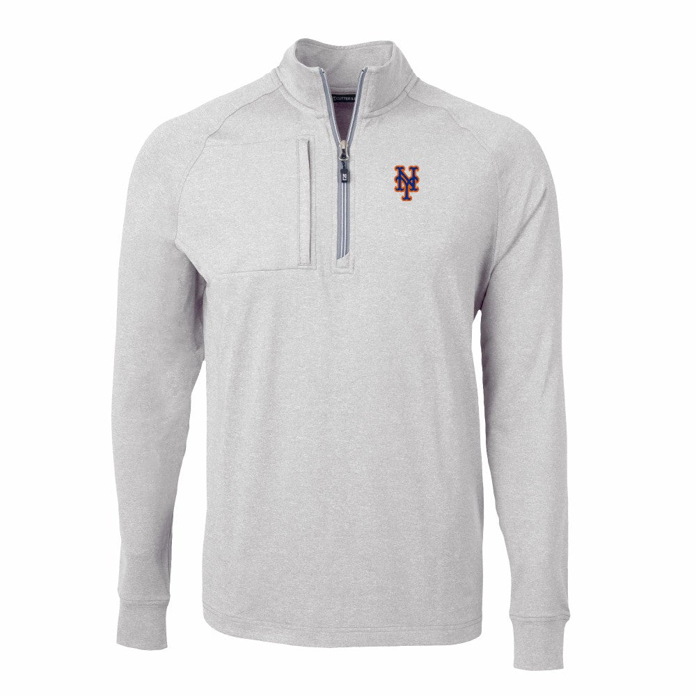 New York Mets Cutter & Buck Big & Tall Adapt Eco Knit Stretch Recycled Quarter-Zip Pullover Top | MLB Outlet