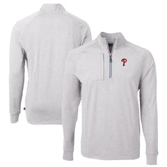 Philadelphia Phillies Cutter & Buck Big & Tall Adapt Eco Knit Stretch Recycled Quarter-Zip Pullover Top | MLB On Sale