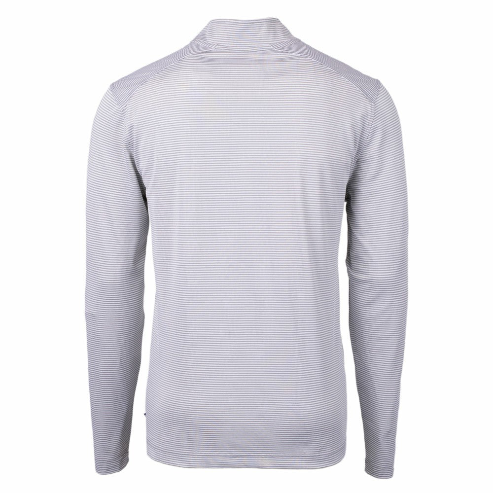Cleveland Guardians Cutter & Buck Virtue Eco Pique Micro Stripe Big & Tall Recycled Quarter-Zip Pullover Top | MLB For sale
