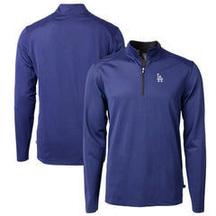 Los Angeles Dodgers Cutter & Buck Virtue Eco Pique Micro Stripe Big & Tall Recycled Quarter-Zip Pullover Top | MLB Shop