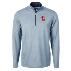 St. Louis Cardinals Cutter & Buck Virtue Eco Pique Micro Stripe Big & Tall Recycled Quarter-Zip Pullover Top | MLB Online