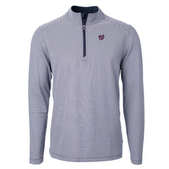 Washington Nationals Cutter & Buck Virtue Eco Pique Micro Stripe Big & Tall Recycled Quarter-Zip Pullover Top | MLB For sale