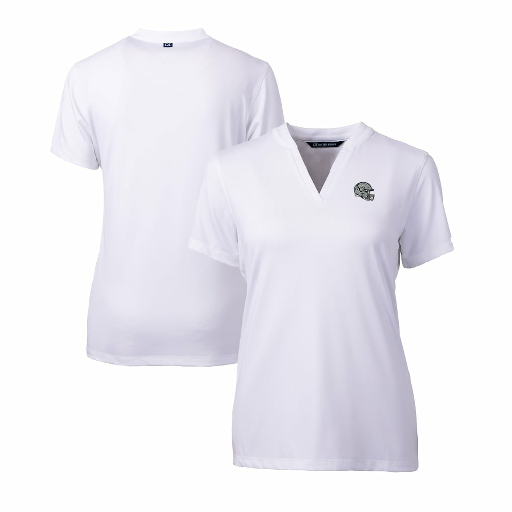 Las Vegas Raiders  Cutter & Buck Women's Helmet Logo DryTec Forge Stretch V-Neck Blade Top