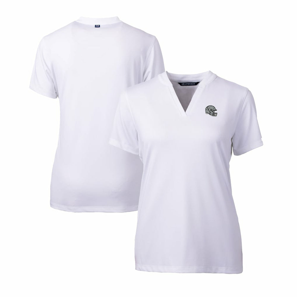 Las Vegas Raiders  Cutter & Buck Women's Helmet Logo DryTec Forge Stretch V-Neck Blade Top