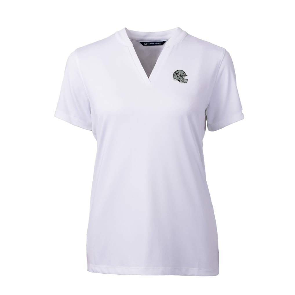 Las Vegas Raiders  Cutter & Buck Women's Helmet Logo DryTec Forge Stretch V-Neck Blade Top