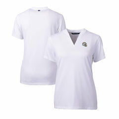 Los Angeles Chargers  Cutter & Buck Women's Helmet Logo DryTec Forge Stretch V-Neck Blade Top