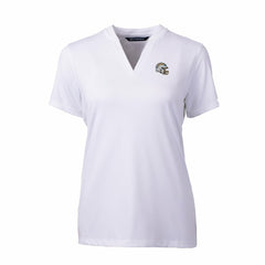 Los Angeles Chargers  Cutter & Buck Women's Helmet Logo DryTec Forge Stretch V-Neck Blade Top