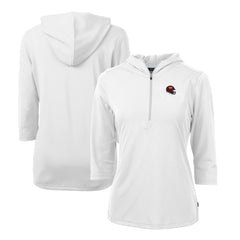 Washington Commanders  Cutter & Buck Women's Helmet Logo DryTec Virtue Eco Pique Recycled Half-Zip Pullover Hoodie