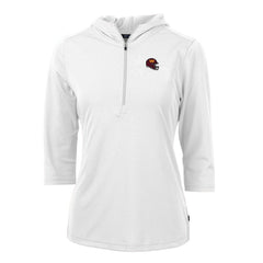 Washington Commanders  Cutter & Buck Women's Helmet Logo DryTec Virtue Eco Pique Recycled Half-Zip Pullover Hoodie