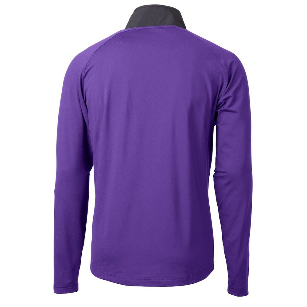 Minnesota Vikings  Cutter & Buck Helmet Adapt Eco Knit Hybrid Recycled Quarter-Zip Pullover Top