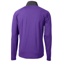 Minnesota Vikings  Cutter & Buck Helmet Adapt Eco Knit Hybrid Recycled Quarter-Zip Pullover Top