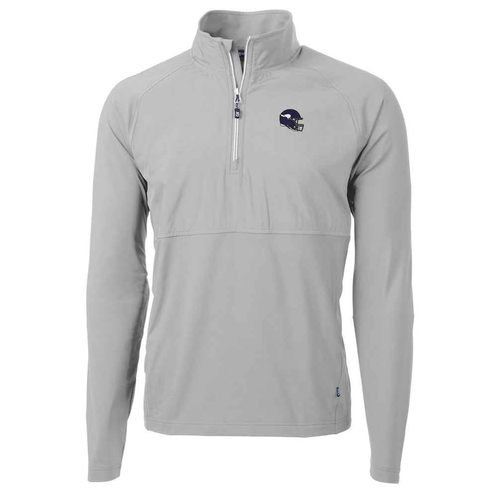 Minnesota Vikings  Cutter & Buck Helmet Adapt Eco Knit Hybrid Recycled Quarter-Zip Pullover Top