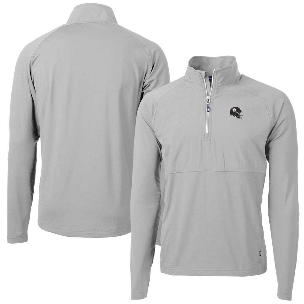 Pittsburgh Steelers  Cutter & Buck Helmet Adapt Eco Knit Hybrid Recycled Quarter-Zip Pullover Top
