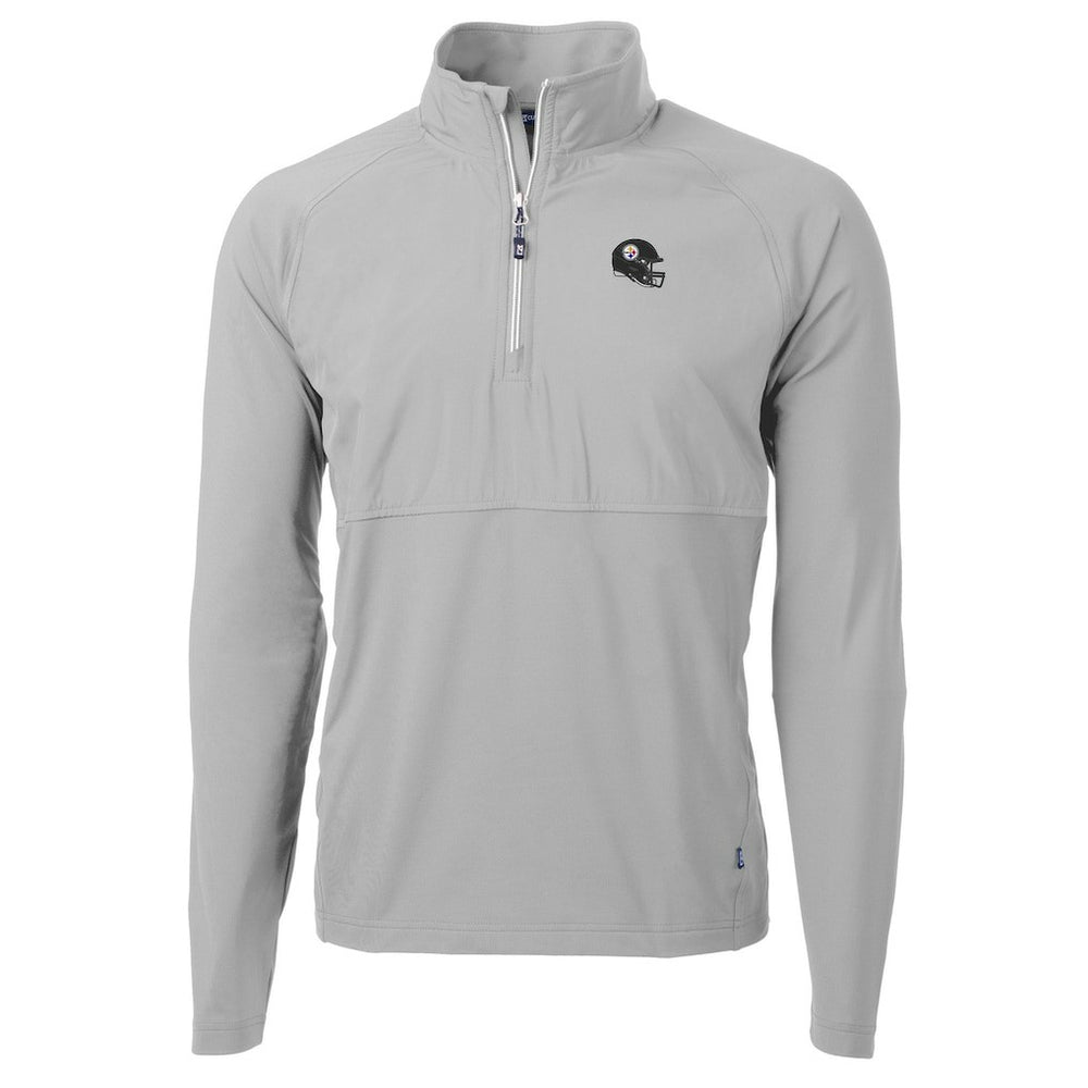 Pittsburgh Steelers  Cutter & Buck Helmet Adapt Eco Knit Hybrid Recycled Quarter-Zip Pullover Top