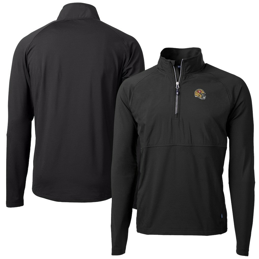 San Francisco 49ers  Cutter & Buck Helmet Adapt Eco Knit Hybrid Recycled Quarter-Zip Pullover Top