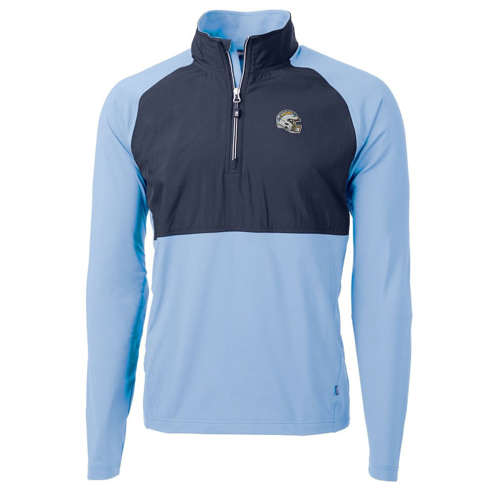 Los Angeles Chargers  Cutter & Buck Helmet Adapt Eco Knit Hybrid Recycled Quarter-Zip Pullover Top