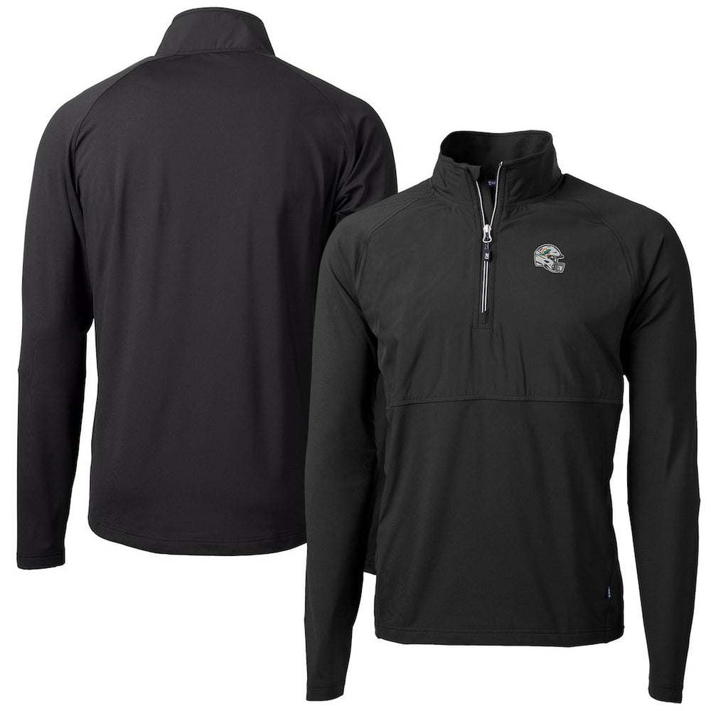 Miami Dolphins  Cutter & Buck Helmet Adapt Eco Knit Hybrid Recycled Quarter-Zip Pullover Top