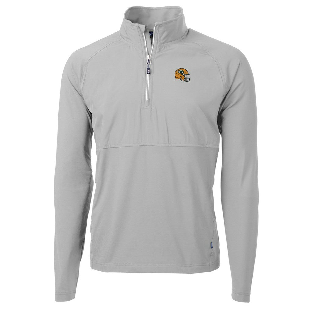 Green Bay Packers  Cutter & Buck Helmet Adapt Eco Knit Hybrid Recycled Quarter-Zip Pullover Top