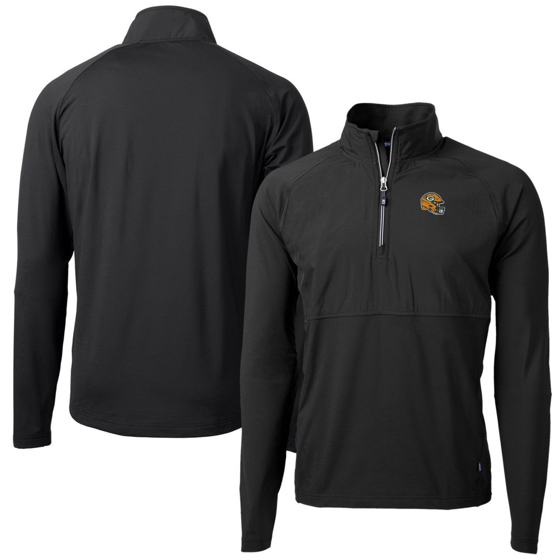 Green Bay Packers  Cutter & Buck Helmet Adapt Eco Knit Hybrid Recycled Quarter-Zip Pullover Top