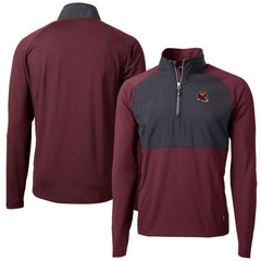 Washington Commanders  Cutter & Buck Helmet Adapt Eco Knit Hybrid Recycled Quarter-Zip Pullover Top