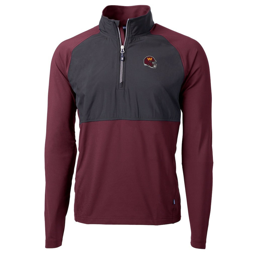 Washington Commanders  Cutter & Buck Helmet Adapt Eco Knit Hybrid Recycled Quarter-Zip Pullover Top