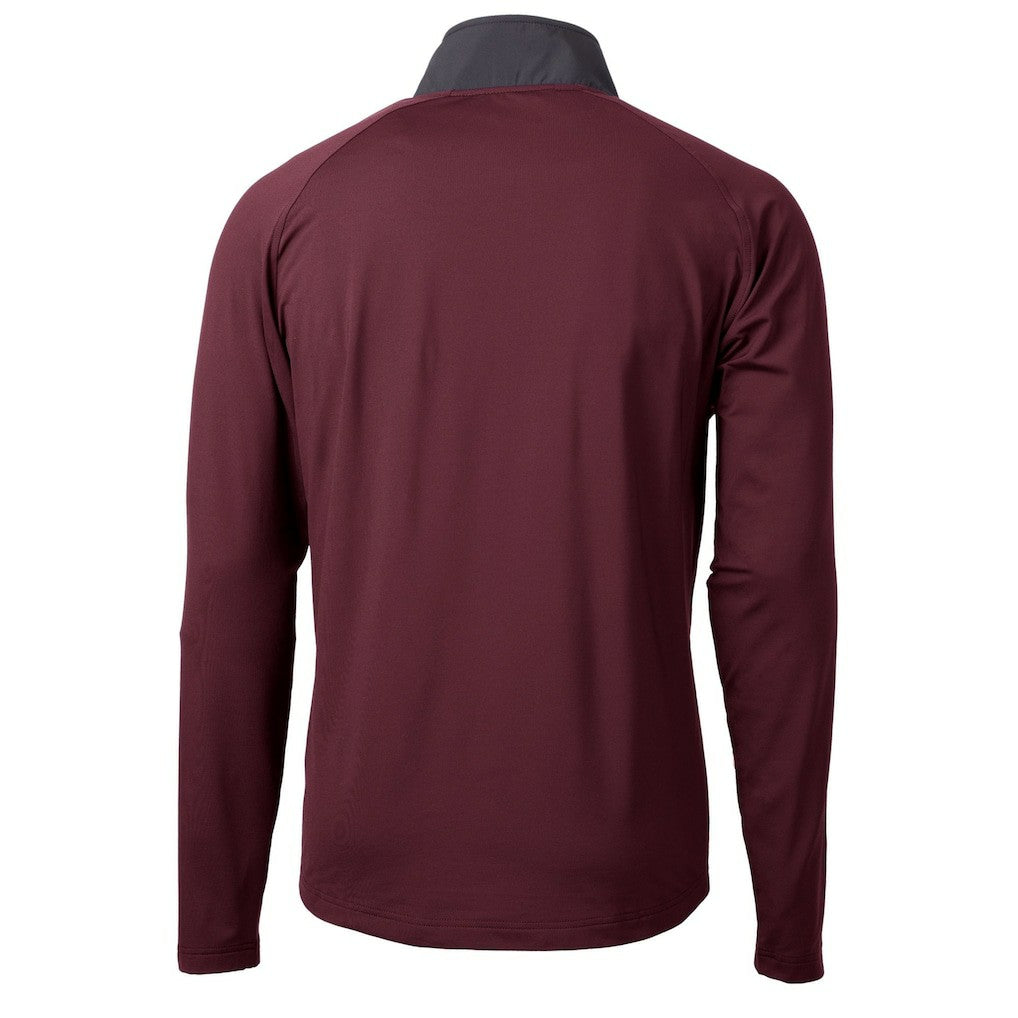 Washington Commanders  Cutter & Buck Helmet Adapt Eco Knit Hybrid Recycled Quarter-Zip Pullover Top