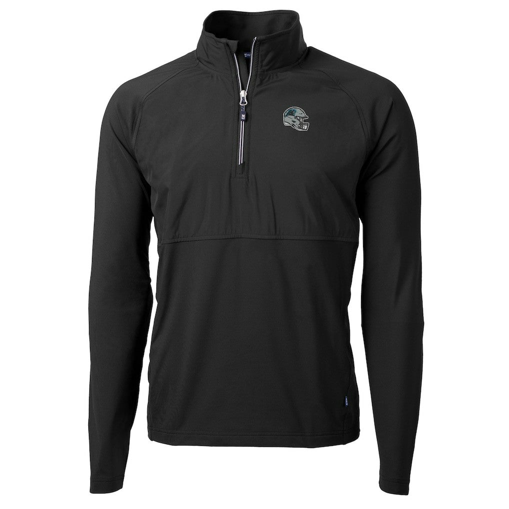 Carolina Panthers  Cutter & Buck Helmet Adapt Eco Knit Hybrid Recycled Quarter-Zip Pullover Top