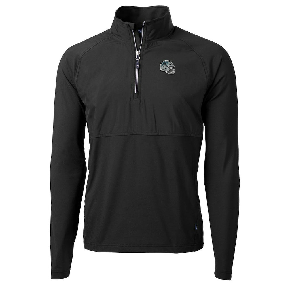 Carolina Panthers  Cutter & Buck Helmet Adapt Eco Knit Hybrid Recycled Quarter-Zip Pullover Top