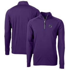 Minnesota Vikings  Cutter & Buck Helmet Adapt Eco Knit Stretch Recycled Quarter-Zip Pullover Top