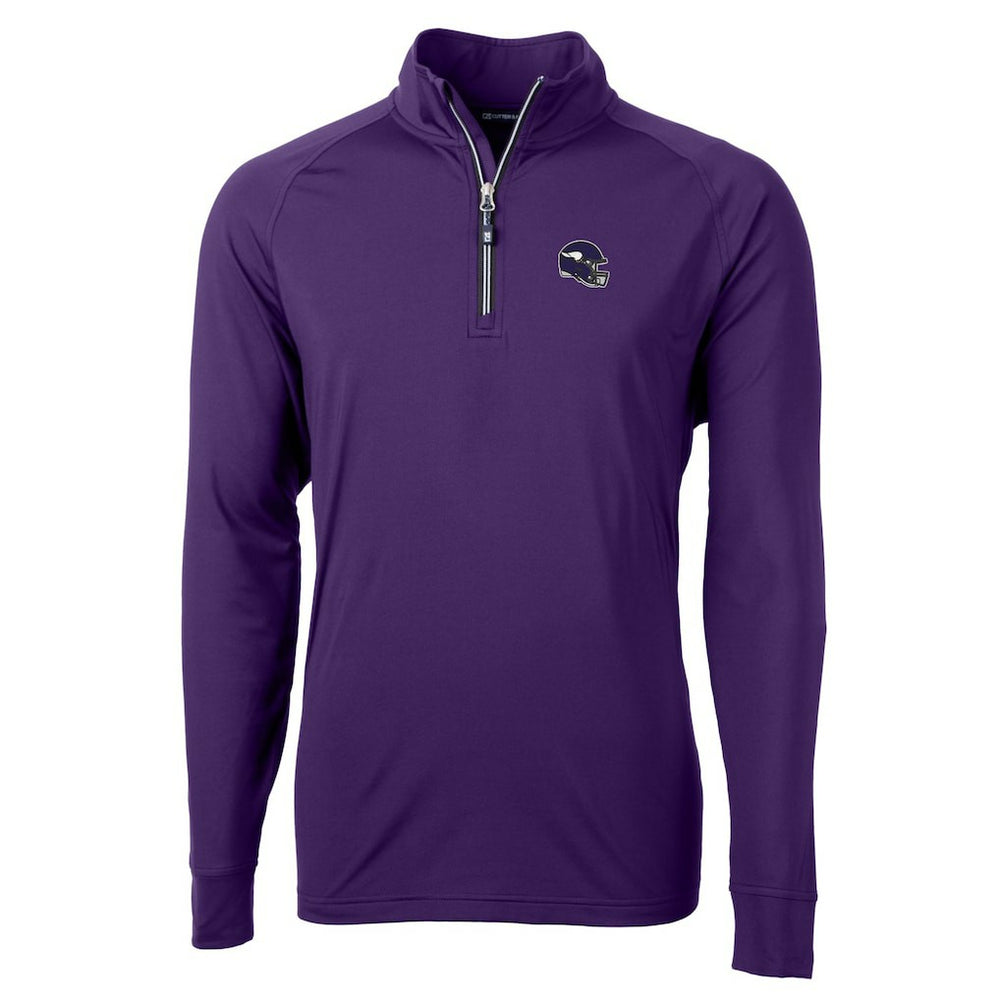 Minnesota Vikings  Cutter & Buck Helmet Adapt Eco Knit Stretch Recycled Quarter-Zip Pullover Top