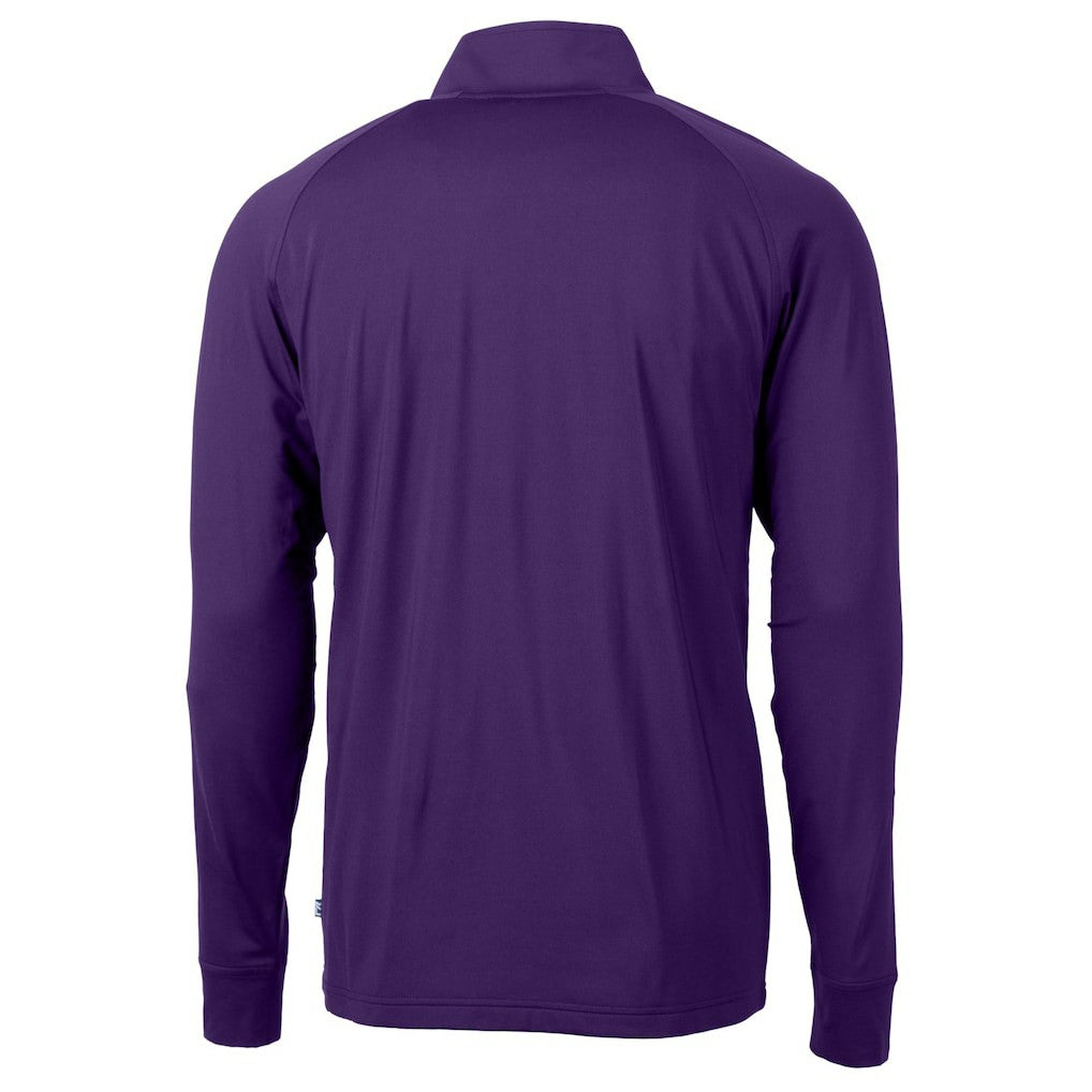 Minnesota Vikings  Cutter & Buck Helmet Adapt Eco Knit Stretch Recycled Quarter-Zip Pullover Top