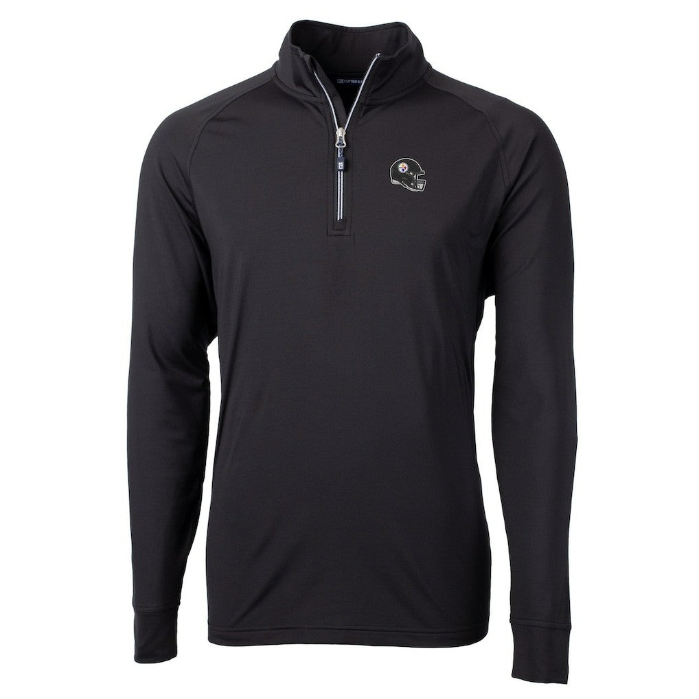 Pittsburgh Steelers  Cutter & Buck Helmet Adapt Eco Knit Stretch Recycled Quarter-Zip Pullover Top