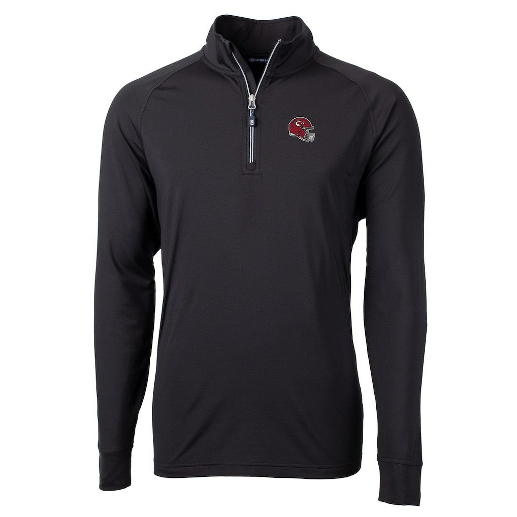 Kansas City Chiefs  Cutter & Buck Helmet Adapt Eco Knit Stretch Recycled Quarter-Zip Pullover Top