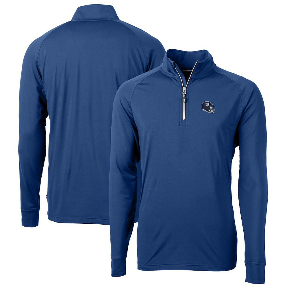 New York Giants  Cutter & Buck Helmet Adapt Eco Knit Stretch Recycled Quarter-Zip Pullover Top