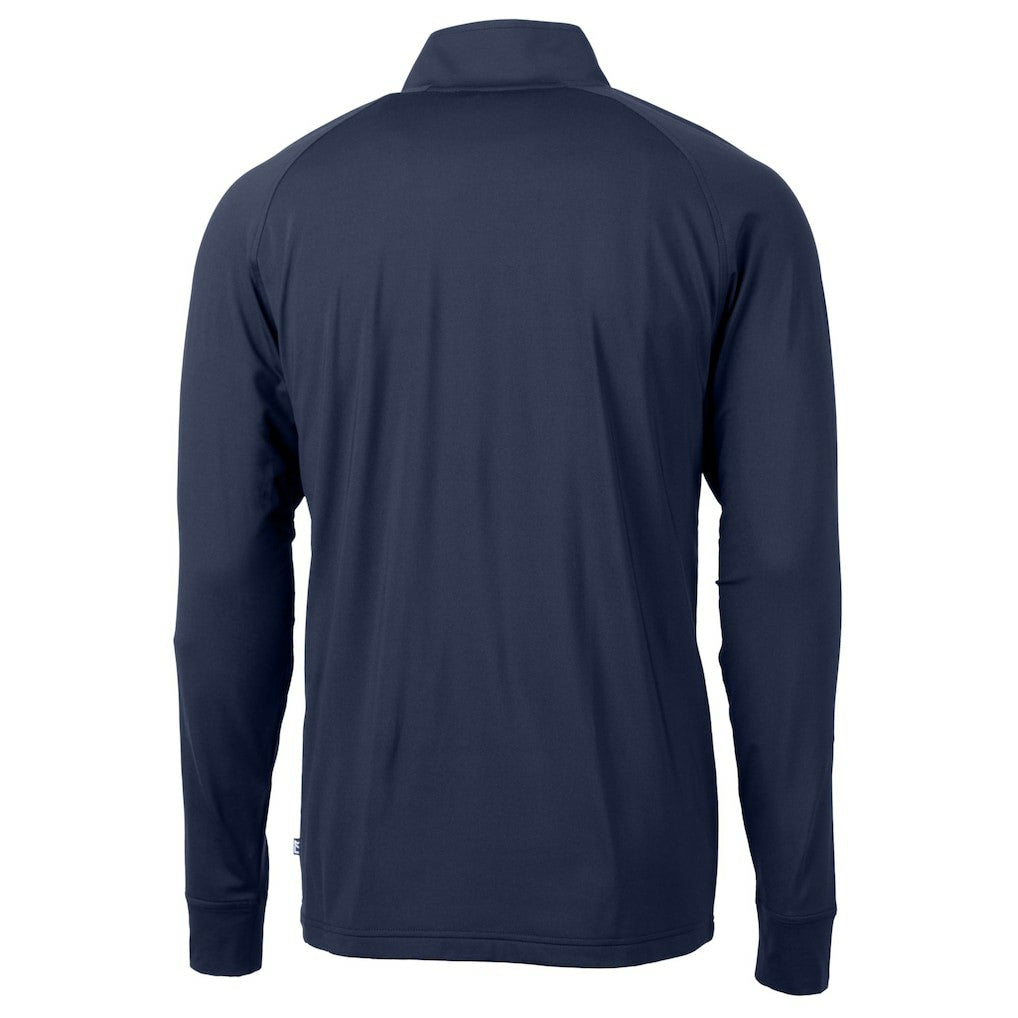 Chicago Bears  Cutter & Buck Helmet Adapt Eco Knit Stretch Recycled Quarter-Zip Pullover Top