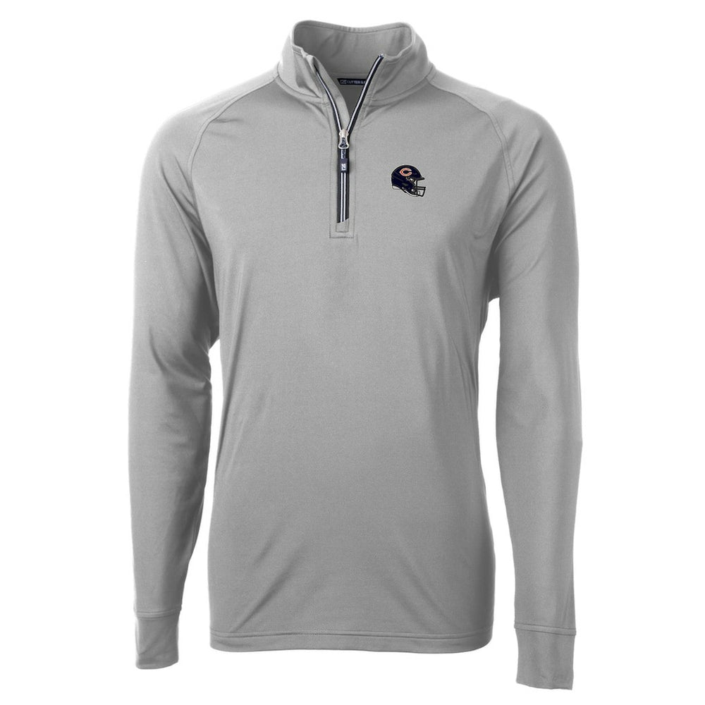 Chicago Bears  Cutter & Buck Helmet Adapt Eco Knit Stretch Recycled Quarter-Zip Pullover Top