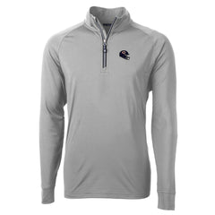 Chicago Bears  Cutter & Buck Helmet Adapt Eco Knit Stretch Recycled Quarter-Zip Pullover Top
