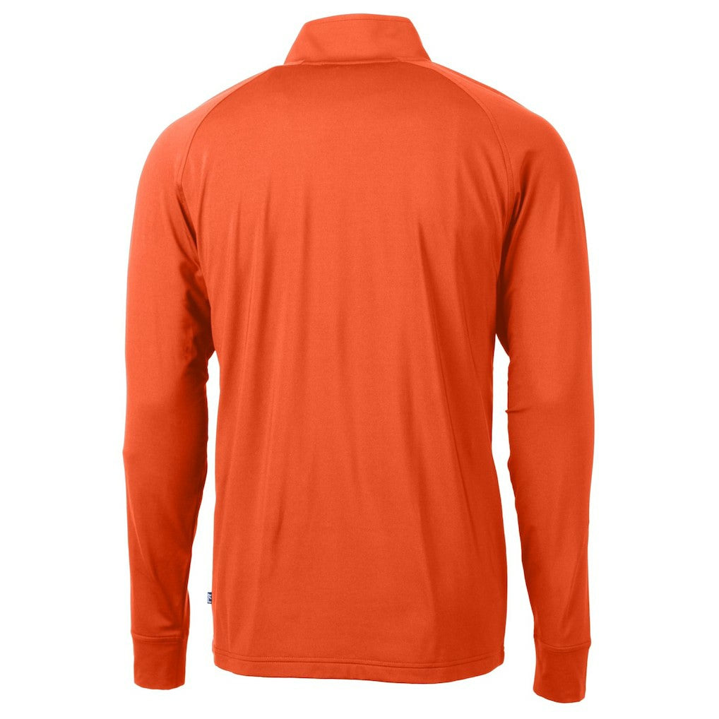 Cincinnati Bengals  Cutter & Buck Helmet Adapt Eco Knit Stretch Recycled Quarter-Zip Pullover Top