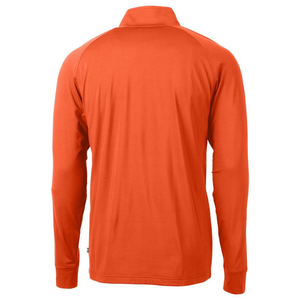 Cincinnati Bengals  Cutter & Buck Helmet Adapt Eco Knit Stretch Recycled Quarter-Zip Pullover Top