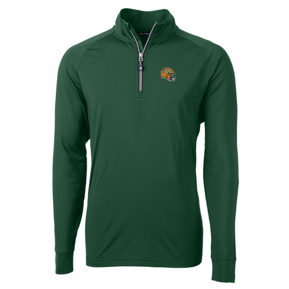 Green Bay Packers  Cutter & Buck Helmet Adapt Eco Knit Stretch Recycled Quarter-Zip Pullover Top